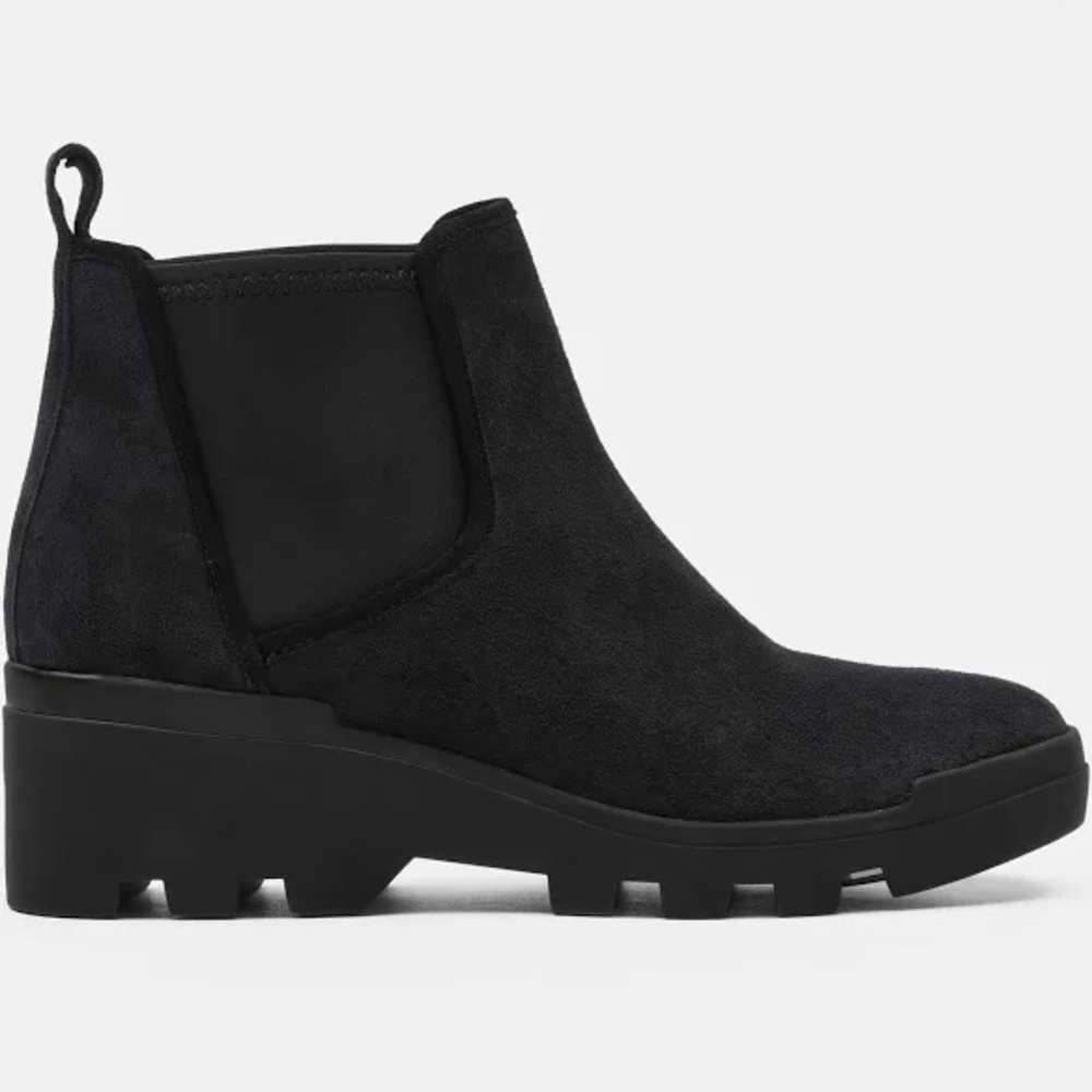 Eileen Fisher Splash Waterproof Black Suede Bootie size 8